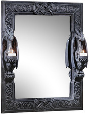 Gothic Dragon Wall Mirror with Candle Holders - 23