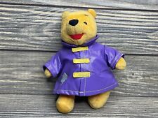 Vintage Mattel 1998 Disney Winnie The Pooh Purple Rain Coat Stuffed Animal 7” picture