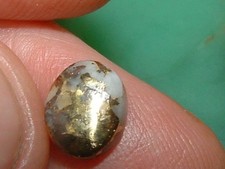 BLACK&WHITE 16TO1 GOLD QUARTZ CABOCHON 5 CARATS  CALIFORNIA GOLD JEWELRY picture