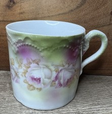 Vintage Leuchtenburg Germany Porcelain Demitasse Pink Rose Childs Cup picture
