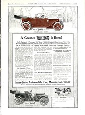 1911 Ad (10  X 13 3/4 inches) Inter-State Automobile Co Muncie IN 50 Torpedo picture