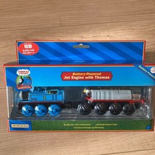 Learning Curve Thomas Jet Engine Wooden Railway Set 99723 Vintage Ready Age 15+ picture
