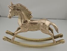 Brass Sculpture-Vintage Brass Equestrian /Rocking Horse  picture