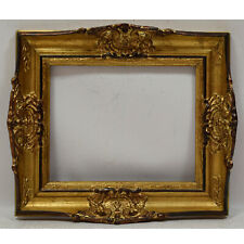 Ca. 1920-1930 Old wooden frame decorative with metal leaf Internal: 13,5x11 in picture