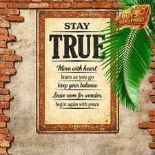 Distressed Typography Vintage Metal Sign Motivational Quote Wall Decor 8x12 picture