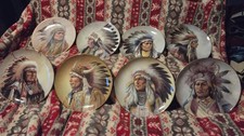 Set Of 8 Chief ArtAffects Collector Plates With Perillo Portraits And Serialized picture