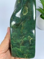 372gram Nephrite Jade Polished Green Genuine Freeform Rough Crystal, Afghanistan picture