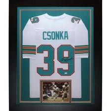 Larry Csonka Autographed Miami Dolphins (White #39) Framed Jersey - JSA picture