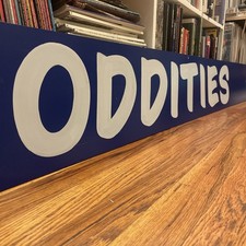 VTG ODDITIES Hand Painted Sign On Board One Of A Kind 79X10 Freak Show CARNIVAL picture