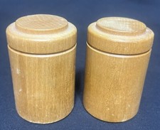 Vintage Wood Wooden Salt and Pepper Shakers picture