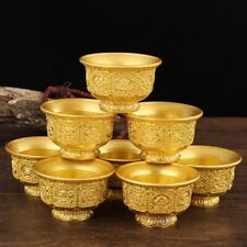 7pc Buddhism Bowl Handicraft Bronze Tibetan Holy Water Cup Buddhist Bowl picture