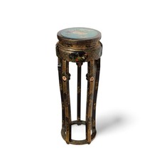 A Chinese Laquer Ware Pedestal with Cloisonne Top picture
