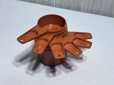 Vintage Tupperware Stacking Measuring Cups Complete Harvest Orange Set Of 6 picture