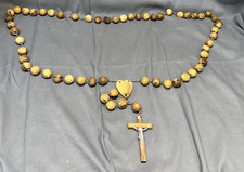 VTG HUGE Wood Beads Rosary 76