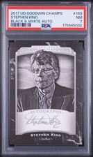 Stephen King 2017 Upper Deck Goodwin Champs Black and White Auto PSA 7 Signed picture