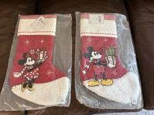 Pottery Barn Kids Disney Mickey & Minnie Mouse Quilted Christmas Stockings – NWT picture