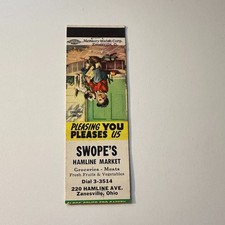 Swope's Hamline Market Zanesville OH Vintage Matchbook Cover 5MB125-5-5 picture
