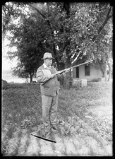 Photo:Man with Shotgun Outdoors 1900s Country Scene picture