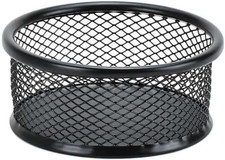 1 Pc Black Minimalist Metal Paper Clip Holder Mesh Paperclip Bowl Binder Clip Di picture