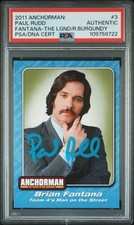 Paul Rudd 2011 Dreamworks Anchorman Ron Burgundy #3 Brian Fantana Autograph PSA picture
