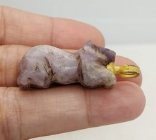Roman Old Amethyst Carved stone Animal Good luck Amulet picture
