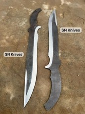 2pcs-Custom Handmade Carbon Steel Hunting Swords Blank Blades With Sheath picture