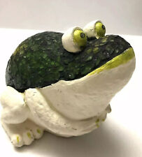 Frog Figurine Chalkware Mosaic Toad Top Sculpture Handmade Home Decor picture
