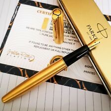 24ct Gold Plated Parker Frontier Fountain Pen Ink Executive Writing Gift Boxed picture