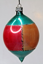Vintage 50's Glass Glitter Harlequin DROP Christmas Ornament Fantasia Poland #3 picture