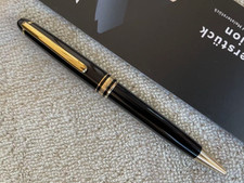 Montblanc Meisterstück 164 Black Gold Ballpoint Pen Luxury Writing Gift Box picture