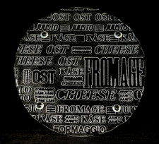 Glass Cheese Plate With Cheese Different Languages Ost Kase Frommage Fromaggio picture