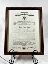 Vintage 1986 US Army Reserve 2LT Commission Document - Framed picture