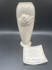VTG 3-D Lenox Rose Blossom Bud Vase Floral 24KT Gold Trim Malaysia 3