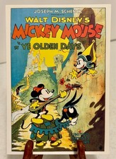 MICKEY MOUSE IN YE OLDEN DAYS, BEAUTIFUL COLLECTIBLE ORIGINAL DISNEY NOTE CARD picture