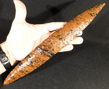 Huge Ancient COLIMA Mahogany Obsidian Blade Knife or Spear Mexico 212gr picture