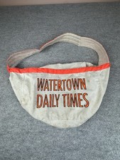 Vintage Watertown Daily Times Newspaper Carrier Canvas Delivery Bag picture
