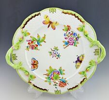🦋MINT HEREND QUEEN VICTORIA Platter Tray Plate Dish - Asparagus Handles picture