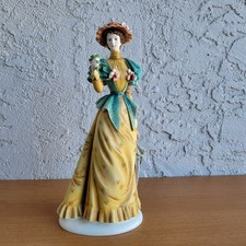 Victorian Lady – Hand-painted Porcelain (Matte Finish) – Vintage Hat and Parasol picture