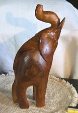 Vintage, Hand Carved Wood Elephant Sculpture 13