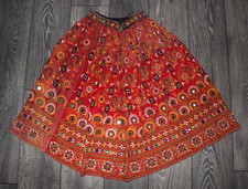 RABARI KUTCH BANJARA ANTIQUE INDIAN EMBROIDERED SKIRT WITH MIRRORS MID-20TH CENT picture