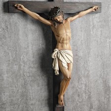 Large Jesus Christ on Cross Crucifix Religious Christian Wall Art Gift 24 inch picture