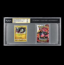 Pokemon 2017 Shining Rayquaza 56 & Booster Pack Shining Legends Dual Graded Slab picture
