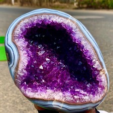 2.76LB Natural agate Amethyst geode quartz cluster crystal specimen Healing picture