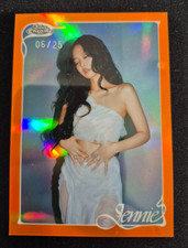2026 Topps Chrome x Jennie Orange Refractor /25 BlackPink Kpop Collector's Item picture