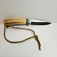 Vtg VALOR Seki Japan Miniature Fixed Blade Bowie Knife Genuine Stag NOS RARE picture
