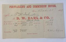 JA70 1889 DW Earl & Co Freight Bill Forwarding & Commission Reno T.H. Johnstone picture
