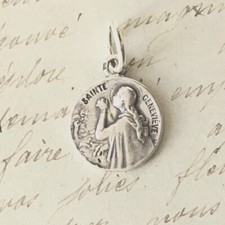 St Genevieve – Patron against plague, fever - Sterling Silver Antique Replica picture