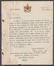 India 1931 crested letter signed by Maharaja Of Baria state picture