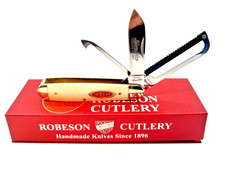 Robeson PocketEze ROB632730W White Bone Utility Knife ATS-34 USA  NIB  picture