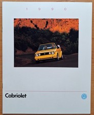 VW * 1990 Cabriolet * Original Sales Brochure * EXC COND *  picture